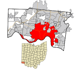Location within Hamilton County