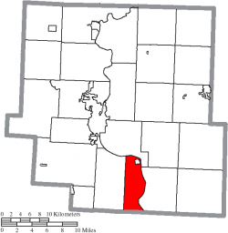 Location of Harrison Township in Muskingum County