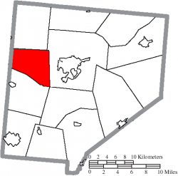Location of Adams Township in Clinton County