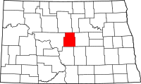 Map of North Dakota highlighting Sheridan County
