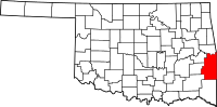 Map of Oklahoma highlighting Le Flore County