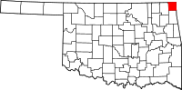 Map of Oklahoma highlighting Ottawa County