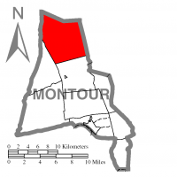 Map of Montour County, Pennsylvania Highlighting Anthony Township