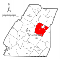 Map of Somerset County, Pennsylvania Highlighting Stonycreek Township