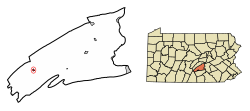 Location of Blain in Perry County, Pennsylvania.