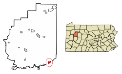 Location of Hawthorn in Clarion County, Pennsylvania.