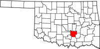 Map of Oklahoma highlighting Pontotoc County