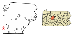 Location of Burnside in Clearfield County, Pennsylvania.