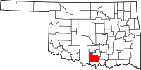 Map of Oklahoma highlighting Carter County
