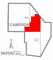 Map of Cameron County, Pennsylvania highlighting Lumber Township