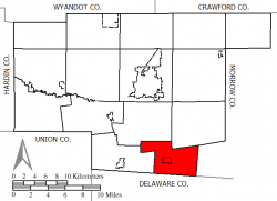 Location of Waldo Township in Marion County