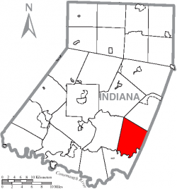 Map of Indiana County, Pennsylvania Highlighting Buffington Township