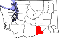 Map of Washington highlighting Benton County