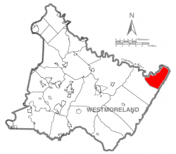 Map of Westmoreland County, Pennsylvania Highlighting St. Clair Township
