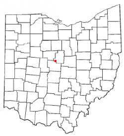 Location of Ashley, Ohio