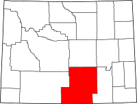 Map of Wyoming highlighting Carbon County