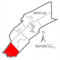 Map of Mifflin County, Pennsylvania highlighting Wayne Township