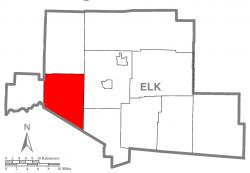 Map of Elk County, Pennsylvania Highlighting Spring Creek Township