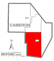 Map of Cameron County, Pennsylvania highlighting Gibson Township