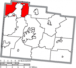 Location of Bath Township in Greene County