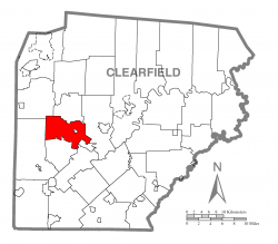 Map of Clearfield County, Pennsylvania highlighting Penn Township