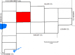 Location of Moulton Township in Auglaize County