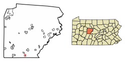 Location of Coalport in Clearfield County, Pennsylvania.