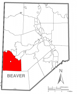 Map of Beaver County, Pennsylvania highlighting Greene Township