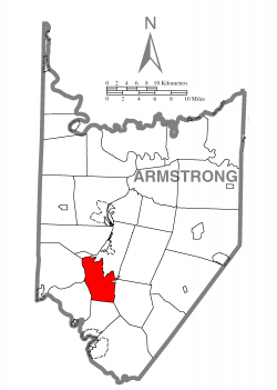 Map of Armstrong County, Pennsylvania highlighting Bethel Township