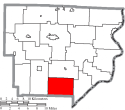 Location of Benton Township in Monroe County