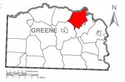 Location of Morgan Township in Greene County