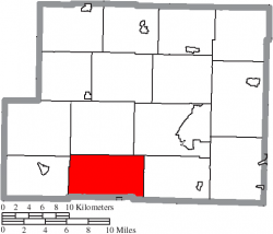 Location of Moorefield Township in Harrison County