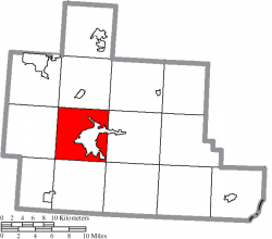 Location of Athens Township in Athens County