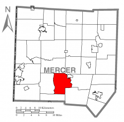 Location of East Lackawannock Township in Mercer County