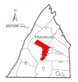 Map of Franklin County, Pennsylvania highlighting Hamilton Township
