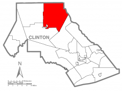 Map of Clinton County, Pennsylvania highlighting Chapman Township