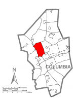 Map of Columbia County, Pennsylvania highlighting Mount Pleasant Township