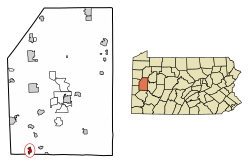 Location of Seven Fields in Butler County, Pennsylvania.