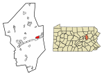 Location of Briar Creek in Columbia County, Pennsylvania.