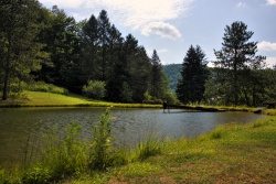 A pond in Eulalia Township