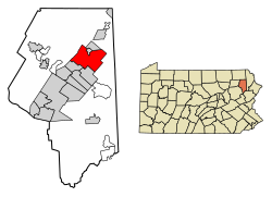 Location of Archbald in Lackawanna County, Pennsylvania.