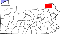Map of Pennsylvania highlighting Susquehanna County