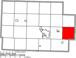 Location of Oxford Township in Coshocton County