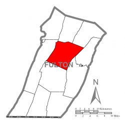 Location of Licking Creek Township in Fulton County