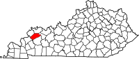 Map of Kentucky highlighting Webster County