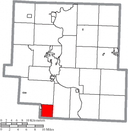 Location of Clay Township in Muskingum County