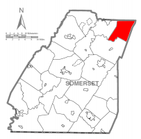 Map of Somerset County, Pennsylvania Highlighting Ogle Township