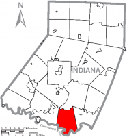Map of Indiana County, Pennsylvania Highlighting West Whitfield Township