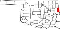 Map of Oklahoma highlighting Adair County