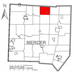 Location of Sandy Creek Township in Mercer County